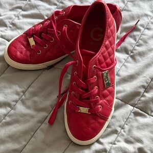 G by Guess Women's Bold Red Quilted Sneakers